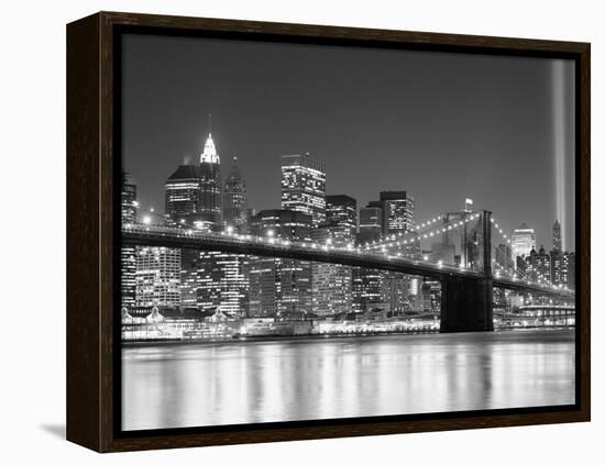 NY - Towers and Spot Lights-Jerry Driendl-Framed Premier Image Canvas