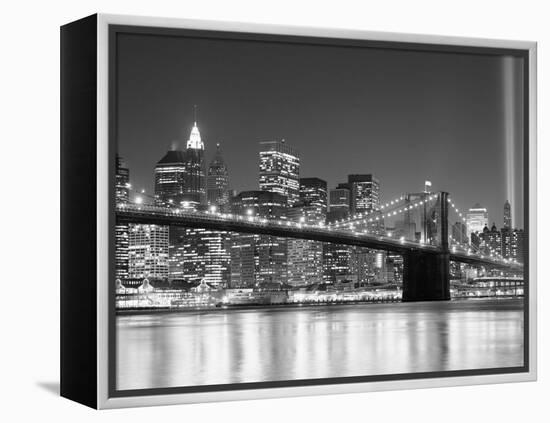 NY - Towers and Spot Lights-Jerry Driendl-Framed Premier Image Canvas