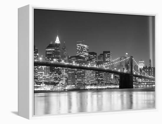 NY - Towers and Spot Lights-Jerry Driendl-Framed Premier Image Canvas