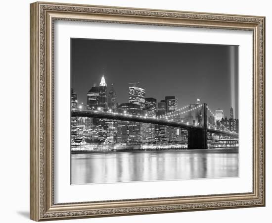 NY - Towers and Spot Lights-Jerry Driendl-Framed Photographic Print