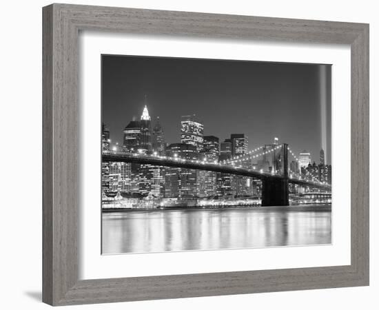 NY - Towers and Spot Lights-Jerry Driendl-Framed Photographic Print