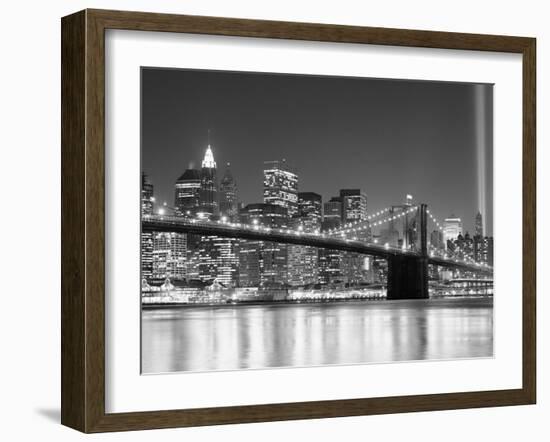 NY - Towers and Spot Lights-Jerry Driendl-Framed Photographic Print