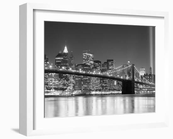 NY - Towers and Spot Lights-Jerry Driendl-Framed Photographic Print