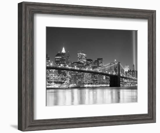 NY - Towers and Spot Lights-Jerry Driendl-Framed Photographic Print