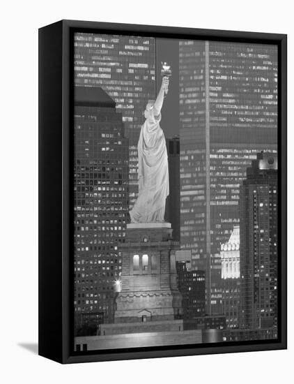 NY - Towers and Statue-Jerry Driendl-Framed Premier Image Canvas