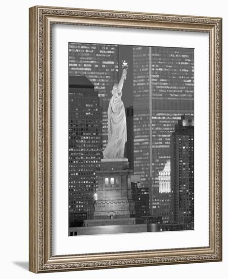 NY - Towers and Statue-Jerry Driendl-Framed Photographic Print