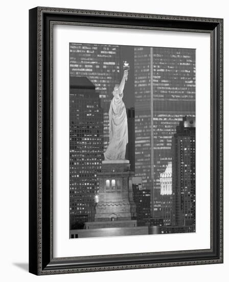 NY - Towers and Statue-Jerry Driendl-Framed Photographic Print