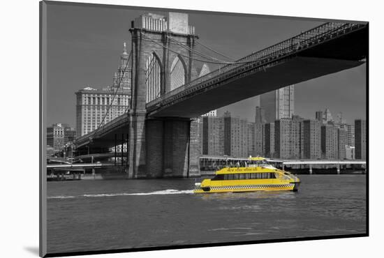 Ny Water Taxi under Brooklyn Bridge-Phil Maier-Mounted Photographic Print