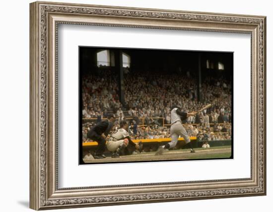 NY Yankees Right Fielder Roger Maris Against Detroit Tigers During Record Breaking 61 Homer Season-Robert W. Kelley-Framed Photographic Print