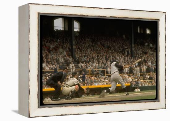 NY Yankees Right Fielder Roger Maris Against Detroit Tigers During Record Breaking 61 Homer Season-Robert W. Kelley-Framed Premier Image Canvas