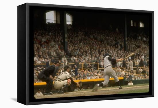 NY Yankees Right Fielder Roger Maris Against Detroit Tigers During Record Breaking 61 Homer Season-Robert W. Kelley-Framed Premier Image Canvas