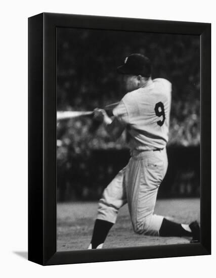 NY Yankees Right Fielder Roger Maris Hitting His 58th Home Run in Game Against Detroit Tigers-Robert W^ Kelley-Framed Premier Image Canvas