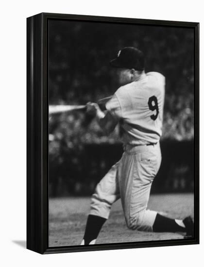 NY Yankees Right Fielder Roger Maris Hitting His 58th Home Run in Game Against Detroit Tigers-Robert W^ Kelley-Framed Premier Image Canvas