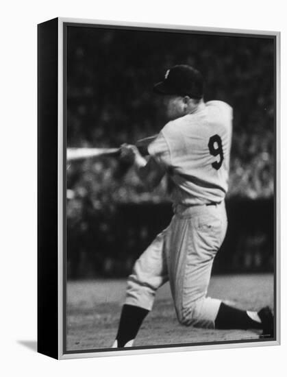 NY Yankees Right Fielder Roger Maris Hitting His 58th Home Run in Game Against Detroit Tigers-Robert W^ Kelley-Framed Premier Image Canvas