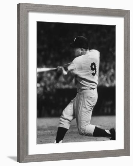 NY Yankees Right Fielder Roger Maris Hitting His 58th Home Run in Game Against Detroit Tigers-Robert W^ Kelley-Framed Premium Photographic Print