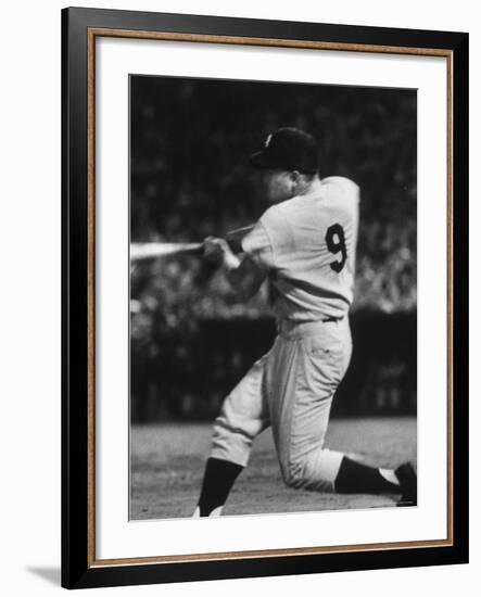 NY Yankees Right Fielder Roger Maris Hitting His 58th Home Run in Game Against Detroit Tigers-Robert W^ Kelley-Framed Premium Photographic Print