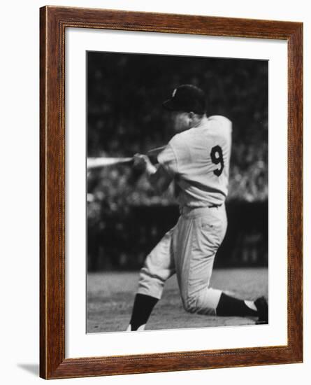NY Yankees Right Fielder Roger Maris Hitting His 58th Home Run in Game Against Detroit Tigers-Robert W^ Kelley-Framed Premium Photographic Print