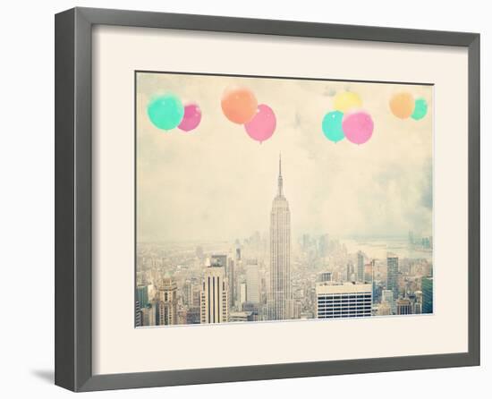 NYC Balloons with Clouds-Ashley Davis-Framed Art Print