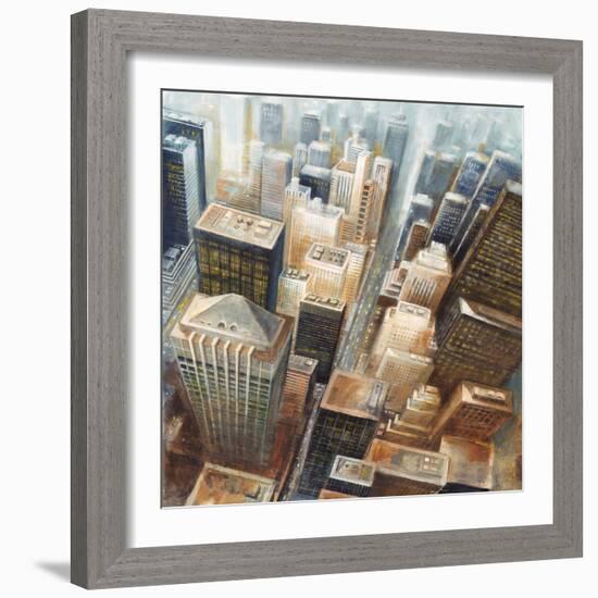 NYC Bird's Eye View I-Giampaolo Pasi-Framed Art Print