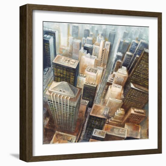 NYC Bird's Eye View I-Giampaolo Pasi-Framed Art Print