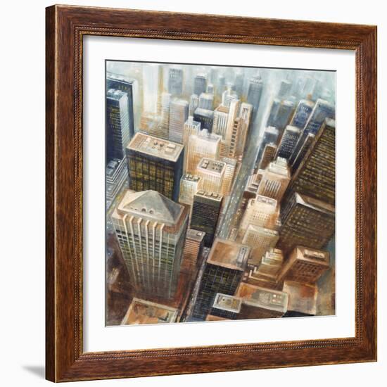 NYC Bird's Eye View I-Giampaolo Pasi-Framed Art Print