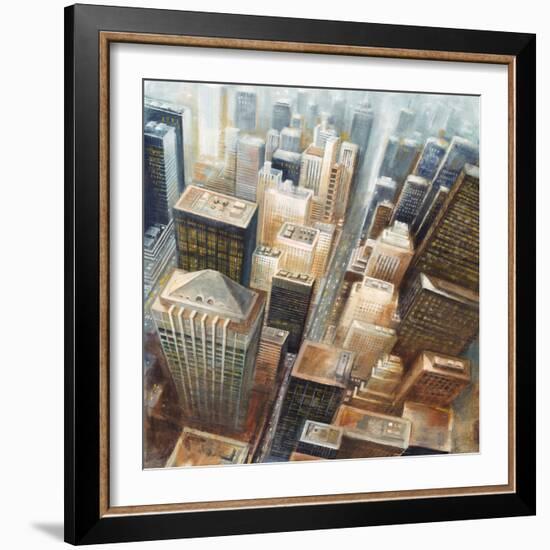 NYC Bird's Eye View I-Giampaolo Pasi-Framed Art Print