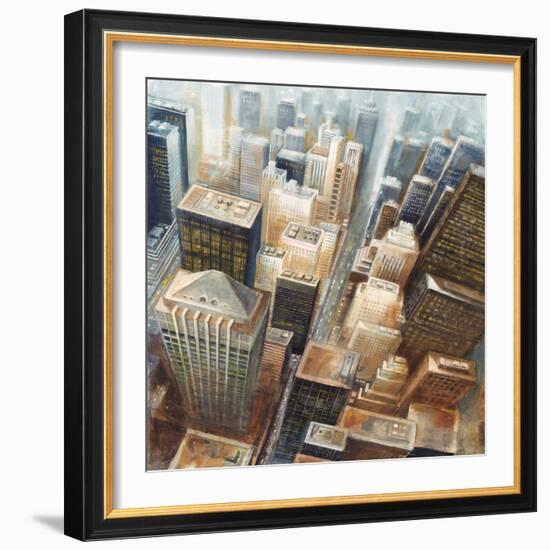 NYC Bird's Eye View I-Giampaolo Pasi-Framed Art Print