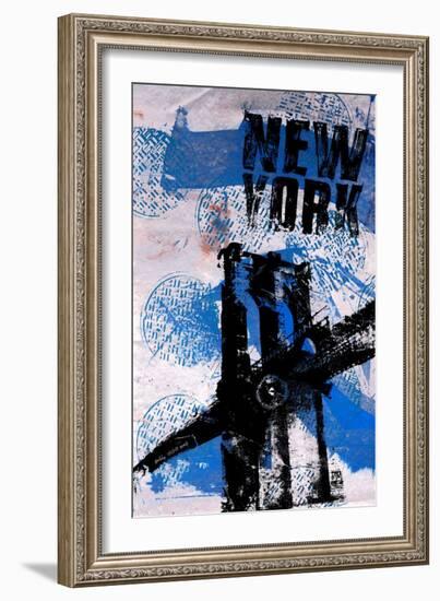 NYC (Blue)-Bobby Hill-Framed Art Print