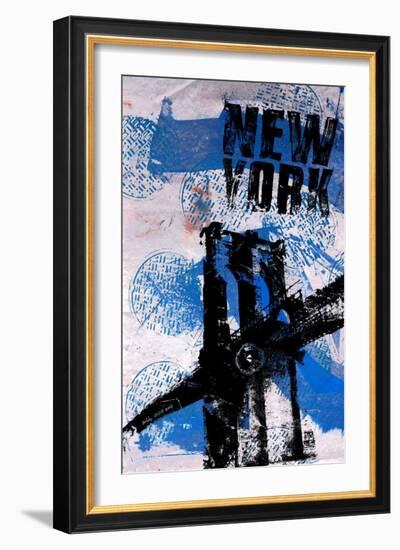 NYC (Blue)-Bobby Hill-Framed Art Print