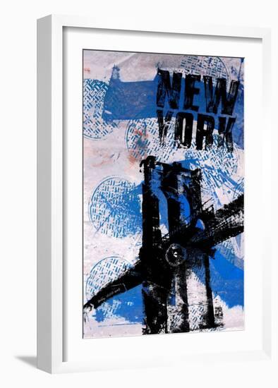 NYC (Blue)-Bobby Hill-Framed Art Print