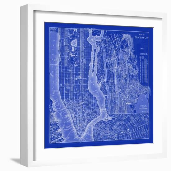 NYC Blueprint-Adam Shaw-Framed Premium Giclee Print