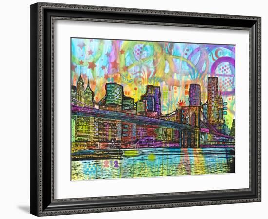 NYC Brooklyn Bridge-Dean Russo- Exclusive-Framed Giclee Print