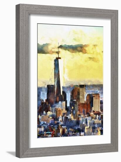 NYC Fiery Sunset-Philippe Hugonnard-Framed Giclee Print