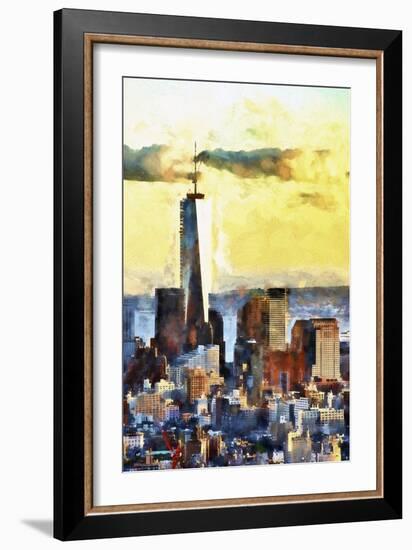 NYC Fiery Sunset-Philippe Hugonnard-Framed Giclee Print