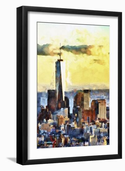 NYC Fiery Sunset-Philippe Hugonnard-Framed Giclee Print