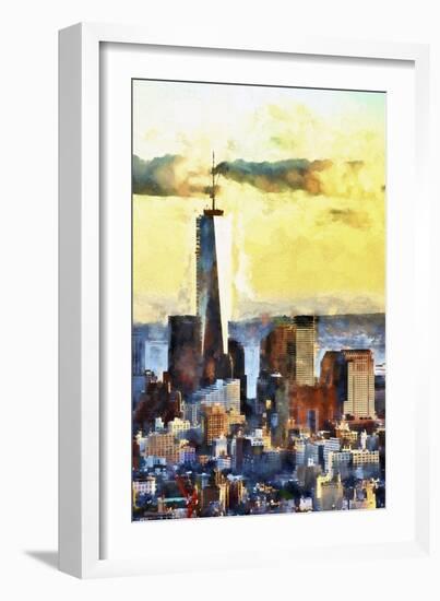 NYC Fiery Sunset-Philippe Hugonnard-Framed Giclee Print