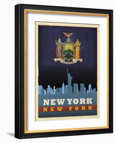 NYC flag-Red Atlas Designs-Framed Giclee Print