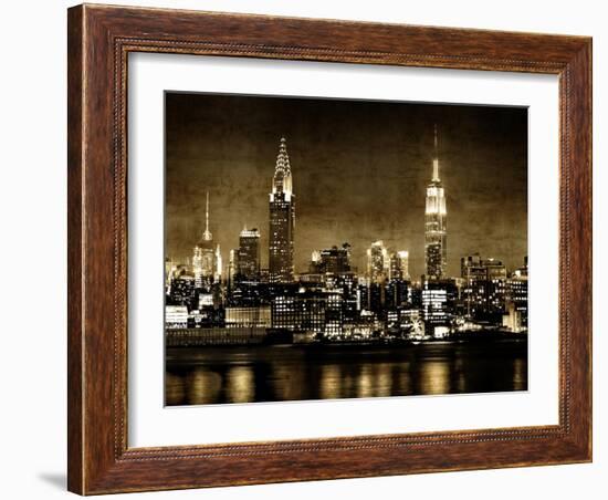 NYC in Sepia-Kate Carrigan-Framed Art Print