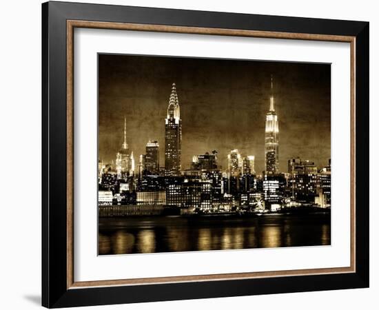 NYC in Sepia-Kate Carrigan-Framed Art Print