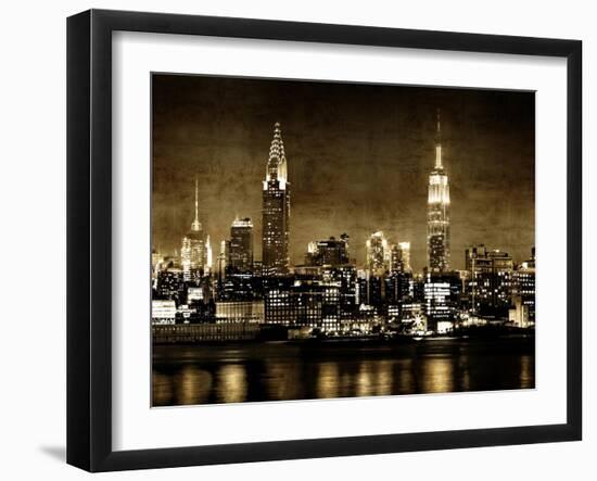 NYC in Sepia-Kate Carrigan-Framed Art Print