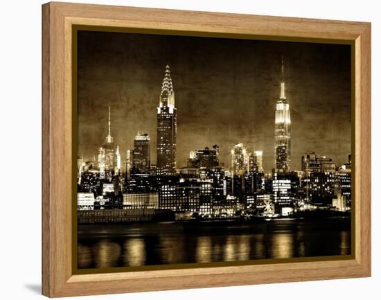 NYC in Sepia-Kate Carrigan-Framed Stretched Canvas