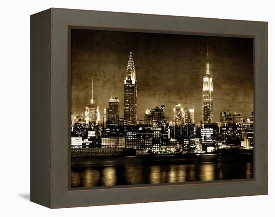 NYC in Sepia-Kate Carrigan-Framed Stretched Canvas