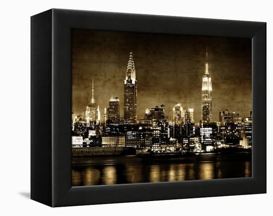 NYC in Sepia-Kate Carrigan-Framed Stretched Canvas