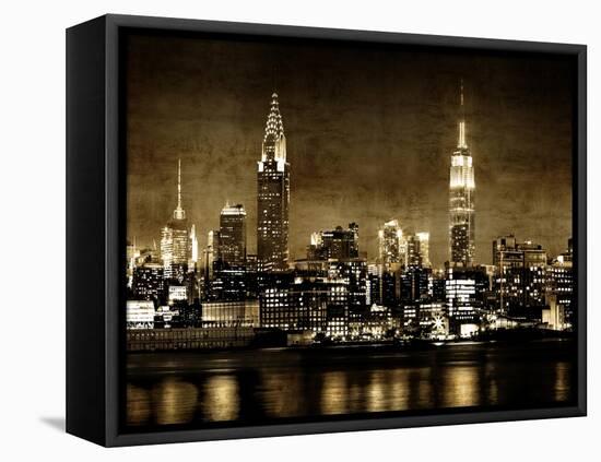 NYC in Sepia-Kate Carrigan-Framed Stretched Canvas