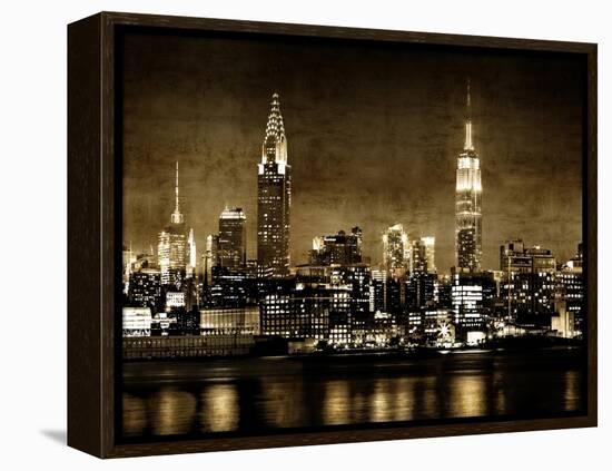 NYC in Sepia-Kate Carrigan-Framed Stretched Canvas