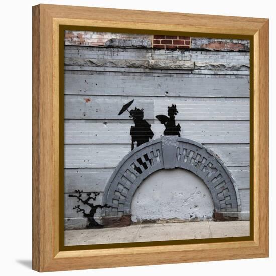 NYC Japanese Bridge-Banksy-Framed Premier Image Canvas