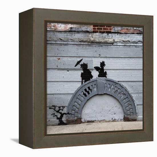 NYC Japanese Bridge-Banksy-Framed Premier Image Canvas