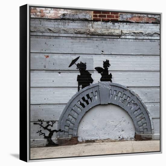 NYC Japanese Bridge-Banksy-Framed Premier Image Canvas