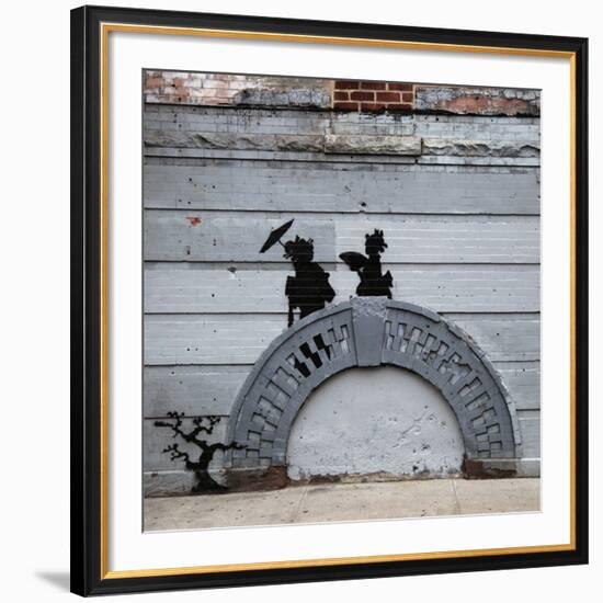 NYC Japanese Bridge-Banksy-Framed Giclee Print