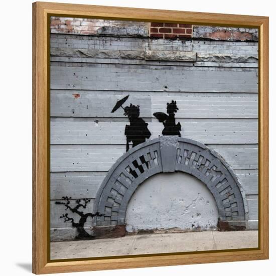 NYC Japanese Bridge-Banksy-Framed Premier Image Canvas